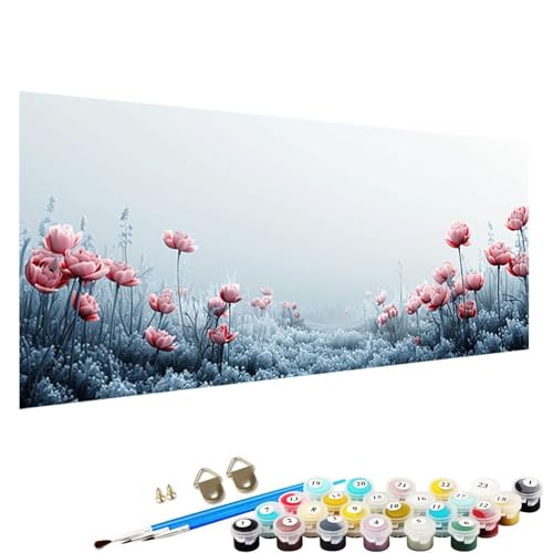 Malen Nach Zahlen Erwachsene, Pflanze DIY Handgemalt öLgemäLde Kit - 30x60cm, Malen Nach Zahlen Schipper mit 3 - Pinseln und Acrylfarbe Knitterfreie Leinwand Kit Blume V-7e von YALNSENN