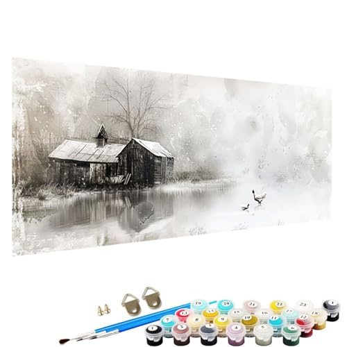 Malen Nach Zahlen Erwachsene, Tier DIY Handgemalt öLgemäLde Kit - 90x40cm, Malen Nach Zahlen Schipper mit 3 - Pinseln und Acrylfarbe Knitterfreie Leinwand Kit Huhn 7-C9 von YALNSENN