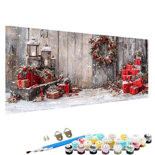 Malen Nach Zahlen Erwachsene, Winter DIY Handgemalt öLgemäLde Kit - 60x120cm, Malen Nach Zahlen Schipper mit 3 - Pinseln und Acrylfarbe Knitterfreie Leinwand Kit Geschenk D-33 von YALNSENN