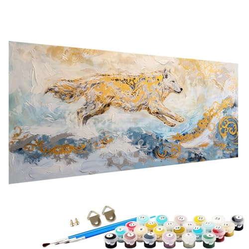 Malen Nach Zahlen Erwachsene, abstrakt DIY Handgemalt öLgemäLde Kit - 100x200cm, Malen Nach Zahlen Schipper mit 3 - Pinseln und Acrylfarbe Knitterfreie Leinwand Kit Tier V-6o von YALNSENN