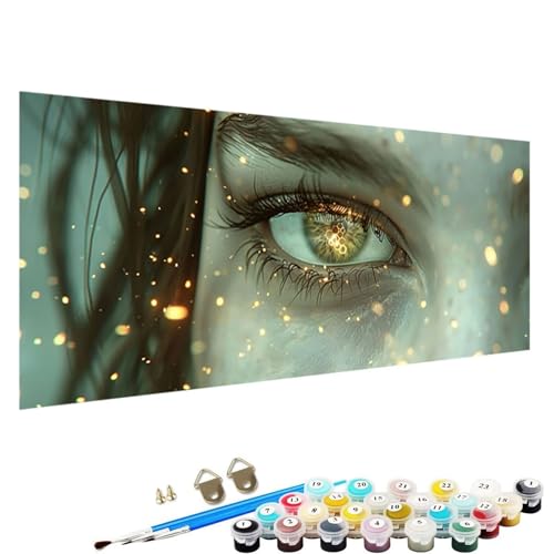 Malen Nach Zahlen Erwachsene Auge DIY Handgemalt öLgemäLde Kit für AnfäNger und Erwachsene Acrylpigment für Kinder GemäLde Kreatives Home Haus Deko Ohne Rahmen 70x140cm Malen-Nach-Zahlen Frau C-94 von YALNSENN