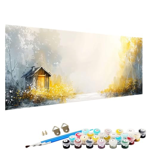 Malen Nach Zahlen Erwachsene Herbst DIY Handgemalt öLgemäLde Kit für AnfäNger und Erwachsene Acrylpigment für Kinder GemäLde Kreatives Home Haus Deko Ohne Rahmen 40x80cm Malen-Nach-Zahlen Baum D-K2 von YALNSENN