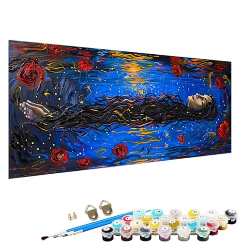 Malen Nach Zahlen Erwachsene-Malen Nach Zahlen Frau, DIY Acrylfarbe Malen Nach Zahlen Erwachsene Set Als Heimdekoration 60x120cm Malen Nach Zahlen Schipper Blume Y-Jg von YALNSENN