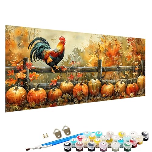 Malen Nach Zahlen Erwachsene-Malen Nach Zahlen Huhn, DIY Acrylfarbe Malen Nach Zahlen Erwachsene Set Als Heimdekoration 60x120cm Malen Nach Zahlen Schipper KüRbis J-67 von YALNSENN