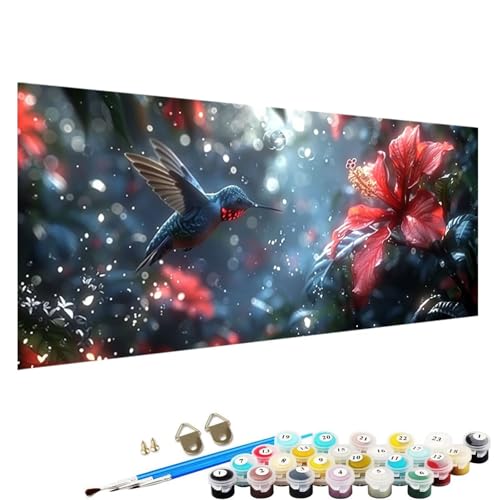 Malen Nach Zahlen Erwachsene-Malen Nach Zahlen Kolibri, DIY Acrylfarbe Malen Nach Zahlen Erwachsene Set Als Heimdekoration 90x40cm Malen Nach Zahlen Schipper Blume 3-Wf von YALNSENN