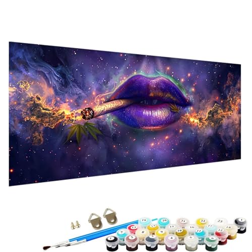 Malen Nach Zahlen Erwachsene-Malen Nach Zahlen Lippen, DIY Acrylfarbe Malen Nach Zahlen Erwachsene Set Als Heimdekoration 90x40cm Malen Nach Zahlen Schipper Traum D-3d von YALNSENN