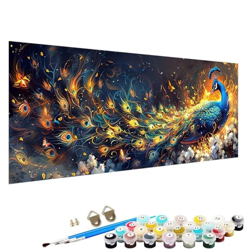 Malen Nach Zahlen Erwachsene-Malen Nach Zahlen Schmetterling, DIY Acrylfarbe Malen Nach Zahlen Erwachsene Set Als Heimdekoration 60x120cm Malen Nach Zahlen Schipper Pfau Z-T4 von YALNSENN