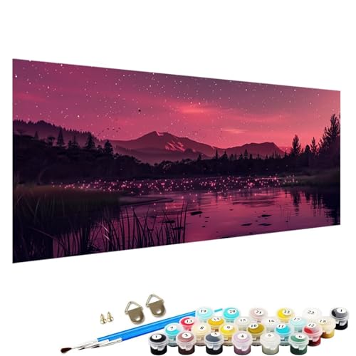 Malen Nach Zahlen Erwachsene-Malen Nach Zahlen See, DIY Acrylfarbe Malen Nach Zahlen Erwachsene Set Als Heimdekoration 100x200cm Malen Nach Zahlen Schipper Sternenhimmel 3-S0 von YALNSENN