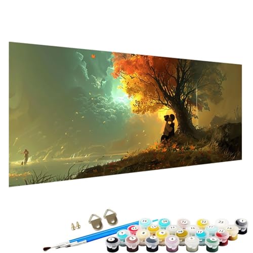 Malen Nach Zahlen Erwachsene-Malen Nach Zahlen abstrakt, DIY Acrylfarbe Malen Nach Zahlen Erwachsene Set Als Heimdekoration 100x200cm Malen Nach Zahlen Schipper Herbst H-37 von YALNSENN