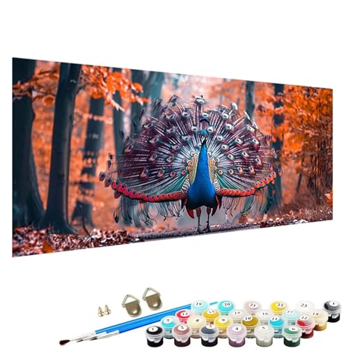 Malen Nach Zahlen Erwachsene Pfau Malen Nach Zahlen Kinder Malen Nach Zahlen Malen Nach Zahlen ab 9 Jahre MäDchen Malen Nach Zahlen Erwachsene mit Rahmen Kits AnfäNger Als Geschenk Tier 90x40cm W-9s von YALNSENN