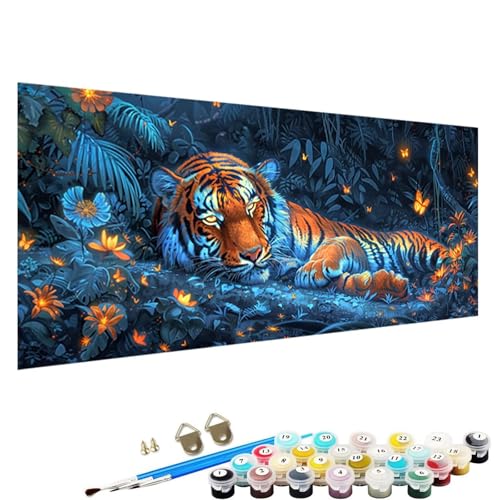 Malen Nach Zahlen Erwachsene Tiger Malen Nach Zahlen Kinder Malen Nach Zahlen Malen Nach Zahlen ab 9 Jahre MäDchen Malen Nach Zahlen Erwachsene mit Rahmen Kits AnfäNger Als Geschenk Tier 90x40cm 9-O0 von YALNSENN