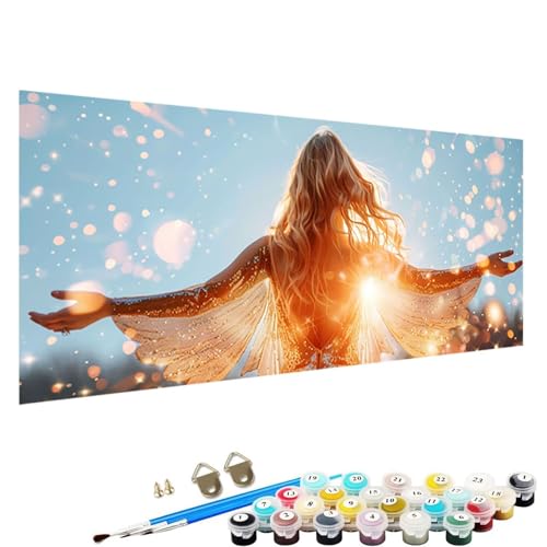 Malen Nach Zahlen ab 5 6 7 8 9 Jahre MäDchen und Jungen - DIY Sonnenuntergang Malen Nach Zahlen Malen Nach Zahlen Erwachsene Frau für Kinder und AnfäNger mit Pinsel und Acrylfarben 80x160cm 8-We von YALNSENN