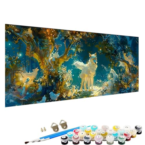 Malen Nach Zahlen ab 5 6 7 Jahre MäDchen, Malen Nach Zahlen Erwachsene Leinwand Bastelset Erwachsene Frauen Baum Nach-Zahlen Erwachsene für Kinder Acrylfarben mit Als Geschenk, 70x140cm Tier H-N7 von YALNSENN