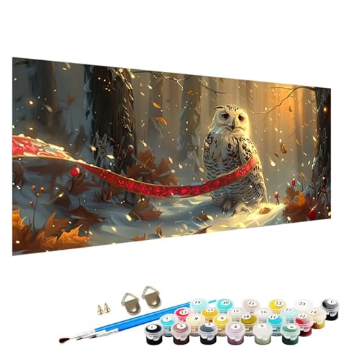 Malen Nach Zahlen ab 5 6 7 Jahre MäDchen, Malen Nach Zahlen Erwachsene Leinwand Bastelset Erwachsene Frauen Baum Nach-Zahlen Erwachsene für Kinder Acrylfarben mit Als Geschenk, 90x180cm Eule 3-6o von YALNSENN