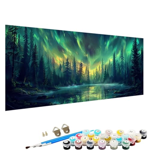 Malen Nach Zahlen ab 5 6 7 Jahre MäDchen, Malen Nach Zahlen Erwachsene Leinwand Bastelset Erwachsene Frauen Baum Nach-Zahlen Erwachsene für Kinder Acrylfarben mit Als Geschenk, 90x180cm See Q-K5 von YALNSENN