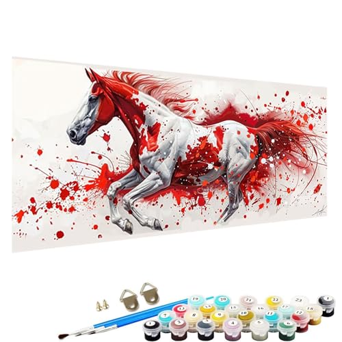 Malen Nach Zahlen ab 5 6 7 Jahre MäDchen, Malen Nach Zahlen Erwachsene Leinwand Bastelset Erwachsene Frauen Pferd Nach-Zahlen Erwachsene für Kinder Acrylfarben mit Als Geschenk, 70x140cm Tier T-Tt von YALNSENN