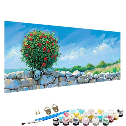 Malen Nach Zahlen ab 5 6 7 Jahre MäDchen, Malen Nach Zahlen Erwachsene Leinwand Bastelset Erwachsene Frauen Pflanze Nach-Zahlen Erwachsene für Kinder Acrylfarben Geschenk, 90x180cm abstrakt R-41 von YALNSENN