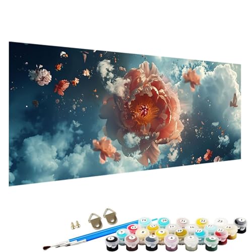 Malen Nach Zahlen ab 5 6 7 Jahre MäDchen, Malen Nach Zahlen Erwachsene Leinwand Bastelset Erwachsene Frauen Pflanze Nach-Zahlen Erwachsene für Kinder Acrylfarben mit Als Geschenk, 50x100cm Blume 3-Kx von YALNSENN