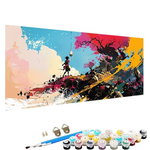 Malen Nach Zahlen ab 5 6 7 Jahre MäDchen, Malen Nach Zahlen Erwachsene Leinwand Bastelset Erwachsene Frauen abstrakt Nach-Zahlen Erwachsene für Kinder Acrylfarben Geschenk, 90x180cm Graffiti 2-X4 von YALNSENN