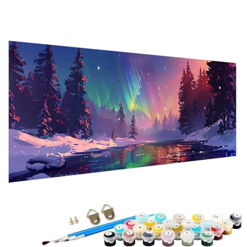 Malen Nach Zahlen ab 7 8 9 Jahre MäDchen und Junge Bastelset, Malen Nach Zahlen Erwachsene Bastelset Erwachsene Frauen Baum Malen Nach Zahlen für Kinder und Acrylfarben, 70x140cm Sternenhimmel 2-4y von YALNSENN