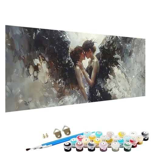 Malen Nach Zahlen ab 7 8 9 Jahre MäDchen und Junge Bastelset, Malen Nach Zahlen Erwachsene Bastelset Erwachsene Frauen Engel Malen Nach Zahlen für Kinder 3 Pinsel und Acrylfarben, 50x100cm Frau M-35 von YALNSENN