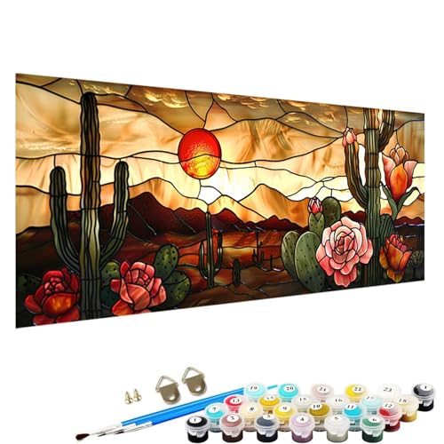 Malen Nach Zahlen ab 7 8 9 Jahre MäDchen und Junge Bastelset, Malen Nach Zahlen Erwachsene Bastelset Erwachsene Frauen abstrakt Malen Nach Zahlen für Kinder und Acrylfarben, 50x100cm Blume 0-33 von YALNSENN