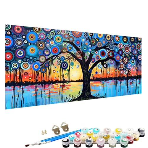 Malen Nach Zahlen ab 7 8 9 Jahre MäDchen und Junge Bastelset, Malen Nach Zahlen Erwachsene Bastelset Erwachsene Frauen abstrakt Malen Nach Zahlen für Kinder und Acrylfarben, 90x180cm Baum 0-F9 von YALNSENN