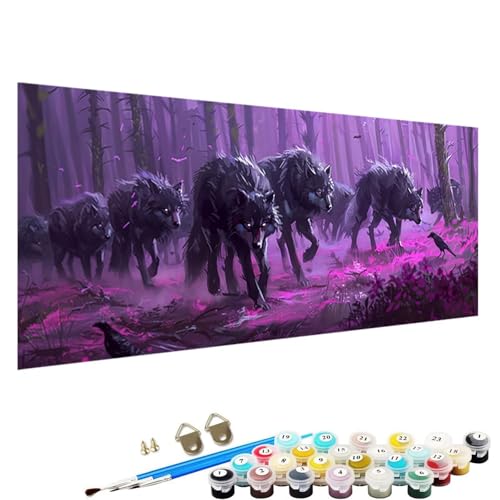 YALNSENN Malen Nach Zahlen Erwachsene, DIY Handgemalt öLgemäLde Kit für AnfäNger und Erwachsene, Wolf， Acrylpigment für Kinder GemäLdeleinwand, Kreatives Geschenk Home Haus Deko, 50x100cm Baum E-18 von YALNSENN