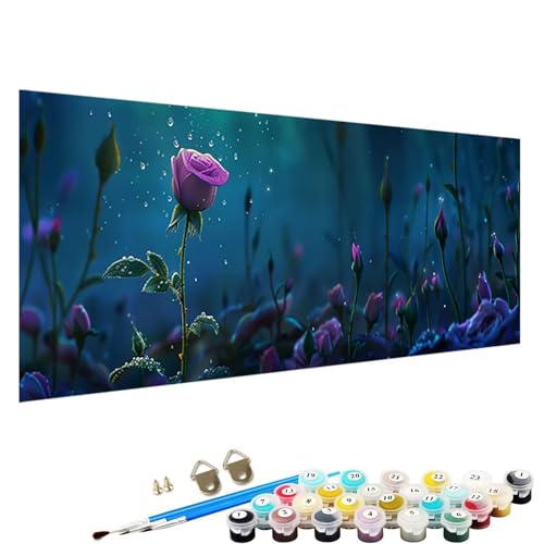 YALNSENN Malen Nach Zahlen Erwachsene Blume mit Knitterfreie Leinwand, Pinsels und Acrylfarbe - DIY Handgemalt öLgemäLde Kit Als Geschenk 40x80cm Paint by Numbers Adult Pflanze C-22 von YALNSENN