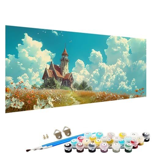 YALNSENN Malen Nach Zahlen Erwachsene Blume mit Knitterfreie Leinwand, Pinsels und Acrylfarbe - DIY Handgemalt öLgemäLde Kit Als Geschenk 70x140cm Paint by Numbers Adult Kabine 2-Ng von YALNSENN