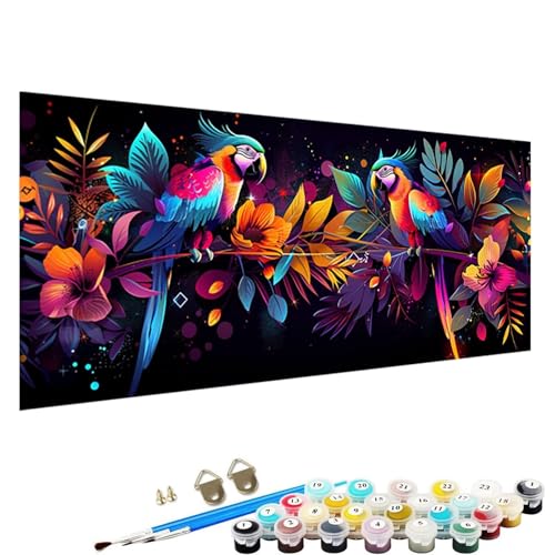 YALNSENN Malen Nach Zahlen Erwachsene Kinder Papagei - Paint by Numbers Basteln Leinwand DIY Bastelset Erwachsene Frauen 100x200cm Ohne Holzrahmen Malen Nach Zahlen Erwachsene Vogel 4-Xh von YALNSENN