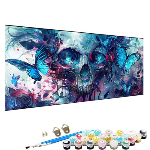 YALNSENN Malen Nach Zahlen Erwachsene Kinder Skeleton - Paint by Numbers Basteln Leinwand DIY Bastelset Erwachsene Frauen 100x200cm Ohne Holzrahmen Malen Nach Zahlen Erwachsene Schmetterling J-Of von YALNSENN