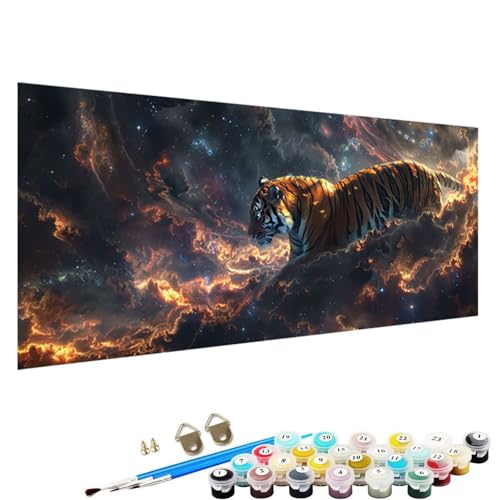 YALNSENN Malen Nach Zahlen Erwachsene Kinder Tiger - Paint by Numbers Basteln Leinwand DIY Bastelset Erwachsene Frauen 100x200cm Ohne Holzrahmen Malen Nach Zahlen Erwachsene Tier 7-0n von YALNSENN