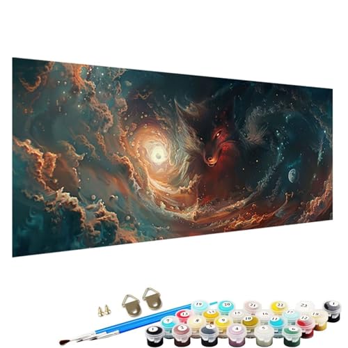 YALNSENN Malen Nach Zahlen Erwachsene Tier mit Knitterfreie Leinwand, Pinsels und Acrylfarbe - DIY Handgemalt öLgemäLde Kit Als Geschenk 40x80cm Paint by Numbers Adult abstrakt D-M2 von YALNSENN