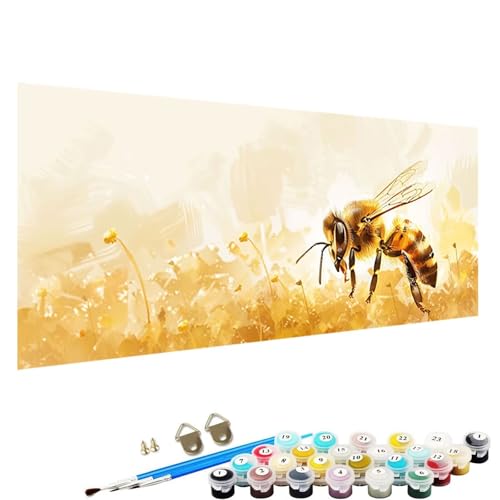 YALNSENN Malen Nach Zahlen Erwachsene Tier mit Knitterfreie Leinwand, Pinsels und Acrylfarbe - DIY Handgemalt öLgemäLde Kit Als Geschenk 50x100cm Paint by Numbers Adult Biene X-5z von YALNSENN