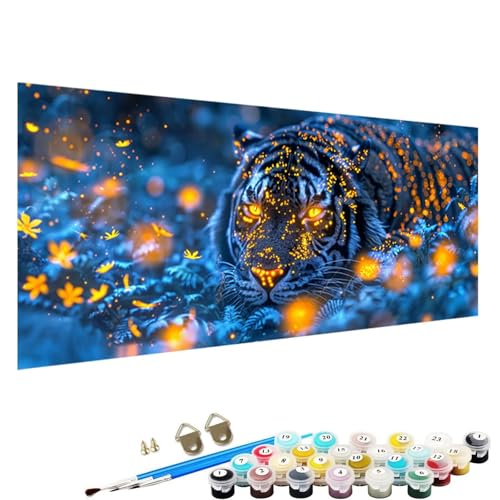 YALNSENN Malen Nach Zahlen Erwachsene und Kinder AnfäNger GemäLde, Tiger Bastelset Erwachsene Frauen, Inklusive Pinsel und Acrylfarben 50x100cm - Blume Malen Nach Zahlen Erwachsene 5-57 von YALNSENN