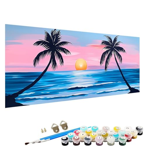 YALNSENN Malen Nach Zahlen ab 5 6 7 8 9 Jahre MäDchen und Jungen - DIY Baum Malen Nach Zahlen Malen Nach Zahlen Erwachsene Meer für Kinder und AnfäNger mit Pinsel und Acrylfarben 60x120cm U-7f von YALNSENN