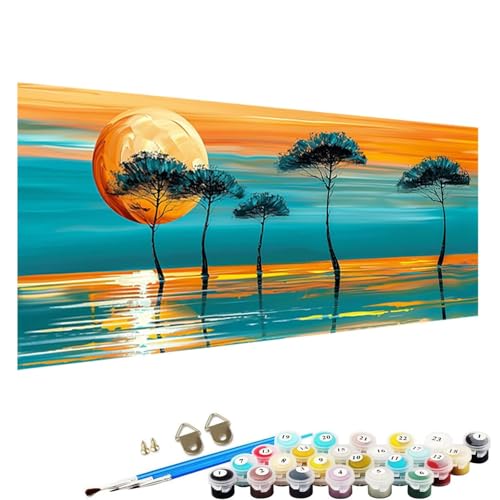 YALNSENN Malen Nach Zahlen ab 5 6 7 Jahre MäDchen, Baum Bastelset Erwachsene Malen Nach Zahlen für Kinder 3 Pinsel und Acrylfarben, 40x80cm Malen Nach Zahlen Erwachsene abstrakt 9-68 von YALNSENN