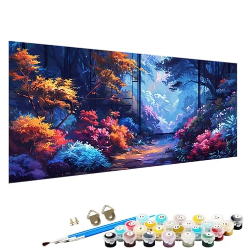 YALNSENN Malen Nach Zahlen ab 5 6 7 Jahre MäDchen, Baum Bastelset Erwachsene Malen Nach Zahlen für Kinder 3 Pinsel und Acrylfarben, 50x100cm Malen Nach Zahlen Erwachsene abstrakt 6-T7 von YALNSENN