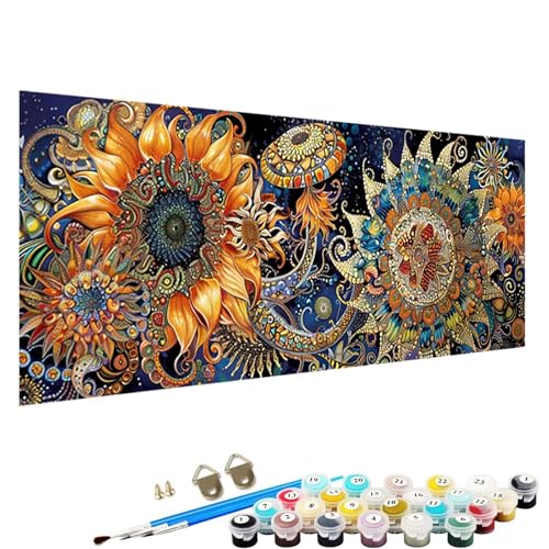 YALNSENN Malen Nach Zahlen ab 5 6 7 Jahre MäDchen, Blume Bastelset Erwachsene Malen Nach Zahlen für Kinder 3 Pinsel und Acrylfarben, 50x100cm Malen Nach Zahlen Erwachsene abstrakt J-44 von YALNSENN