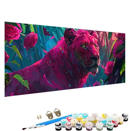 YALNSENN Malen Nach Zahlen ab 5 6 7 Jahre MäDchen, abstrakt Bastelset Erwachsene Malen Nach Zahlen für Kinder 3 Pinsel und Acrylfarben, 40x80cm Malen Nach Zahlen Erwachsene Tier 0-68 von YALNSENN