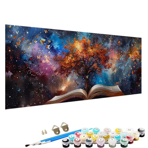 YALNSENN Malen Nach Zahlen ab 5 6 7 Jahre MäDchen und Junge, abstrakt Malen Nach Zahlen für Kinder 3 Pinsel und Acrylfarben, 100x200cm Malen Nach Zahlen für Erwachsene Baum Des Lebens Q-F6 von YALNSENN