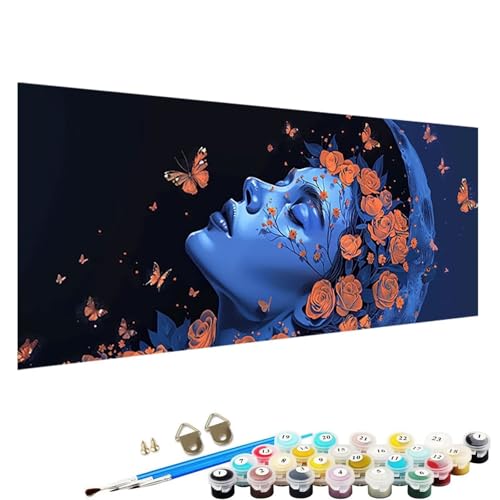 YALNSENN Malen Nach Zahlen für Erwachsene, Blume DIY Leinwand öLgemäLde Kit für Kinder mit Pinseln Acrylpigment Zeichnung Lackierung 90x180cm Schmetterling Malen Nach Zahlen Erwachsene 9-Op von YALNSENN