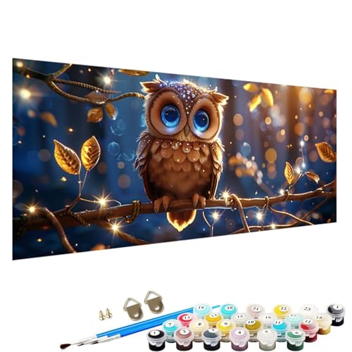 YALNSENN Malen Nach Zahlen für Erwachsene, Eule DIY Leinwand öLgemäLde Kit für Kinder mit Pinseln Acrylpigment Zeichnung Lackierung 70x140cm Pflanze Malen Nach Zahlen Erwachsene J-Rd von YALNSENN