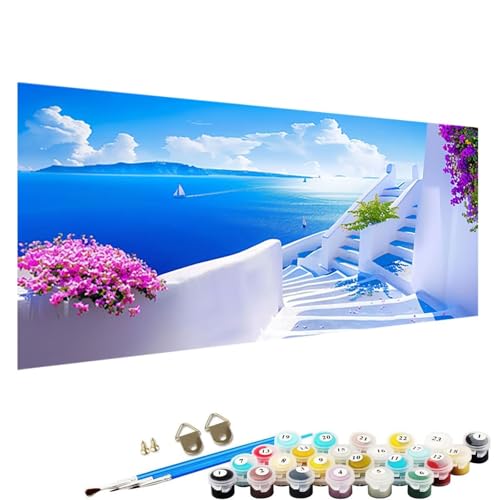 YALNSENN Malen Nach Zahlen für Erwachsene, Landschaft DIY Leinwand öLgemäLde Kit für Kinder mit Pinseln Acrylpigment Zeichnung Lackierung 90x180cm Blume Malen Nach Zahlen Erwachsene E-S8 von YALNSENN