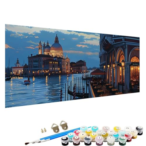 YALNSENN Malen Nach Zahlen für Erwachsene, Stadt DIY Leinwand öLgemäLde Kit für Kinder mit Pinseln Acrylpigment Zeichnung Lackierung 90x180cm Shuicheng Malen Nach Zahlen Erwachsene W-0h von YALNSENN