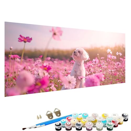 YALNSENN Malen Nach Zahlen für Kinder, Erwachsene und AnfäNger, Blume DIY Malen Nach Zahlen Tiere für MäDchen und Jungen, Hund Malen Nach Zahlen Erwachsene Leinwand 100x200cm, Ohne Rahmen N-Wz von YALNSENN