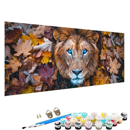 YALNSENN Malen Nach Zahlen für Kinder, Erwachsene und AnfäNger, Herbst DIY Malen Nach Zahlen Tiere für MäDchen und Jungen, LöWe Malen Nach Zahlen Erwachsene Leinwand 100x200cm, Ohne Rahmen U-S3 von YALNSENN