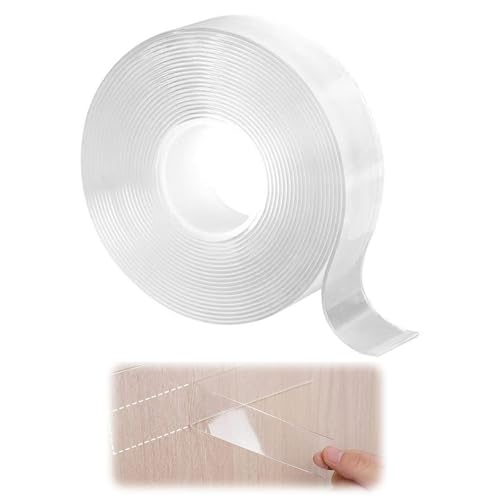 YALiya Doppelseitiges Klebeband Extra Stark, 3M×3CM Nano Tape Transparent, Beidseitiges Klebeband, Multifunktionales, Wasserdicht und Langlebig, für Teppich, Foto Wand, Küche, Zuhause, Auto von YALiya