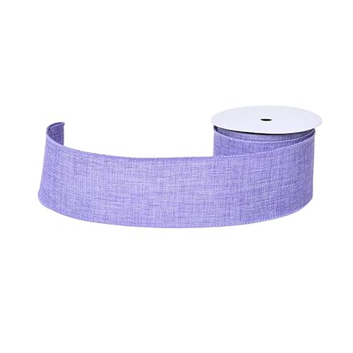 Juteband mit Drahtrand, 6,4 cm x 9,1 m, Juteband für Geschenkverpackungen, Kränze, Schleifen, Blumenstrauß, Heimdekoration (Hellviolett) von YAMA